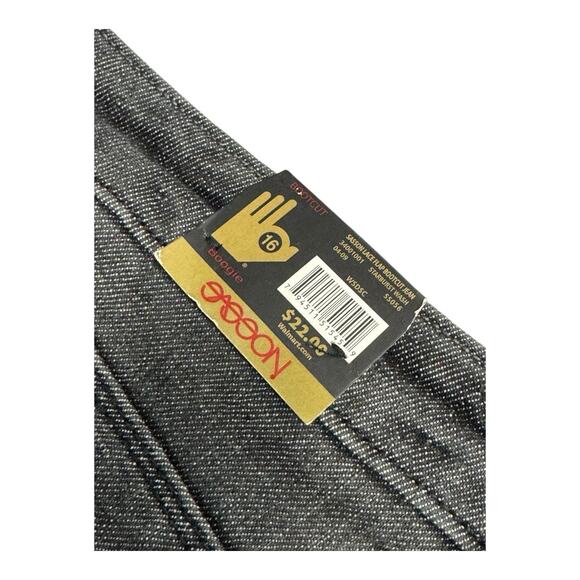 NWT Sasson Ooh La La Women's 16 Bootcut Boogie Black Denim Jeans Casual Relaxed - Picture 11 of 12